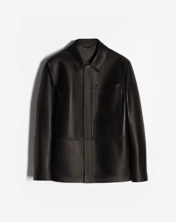 MEN’S LUXURY LEATHER PATCH SHIRT JACKET​ - Image 4