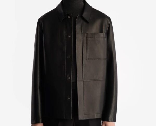 MEN’S LUXURY LEATHER PATCH SHIRT JACKET​