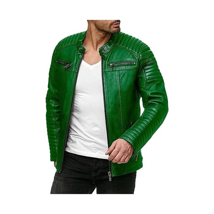 MEN’S VINTAGE MOTORCYCLE BIKER GENUINE LEATHER JACKET​