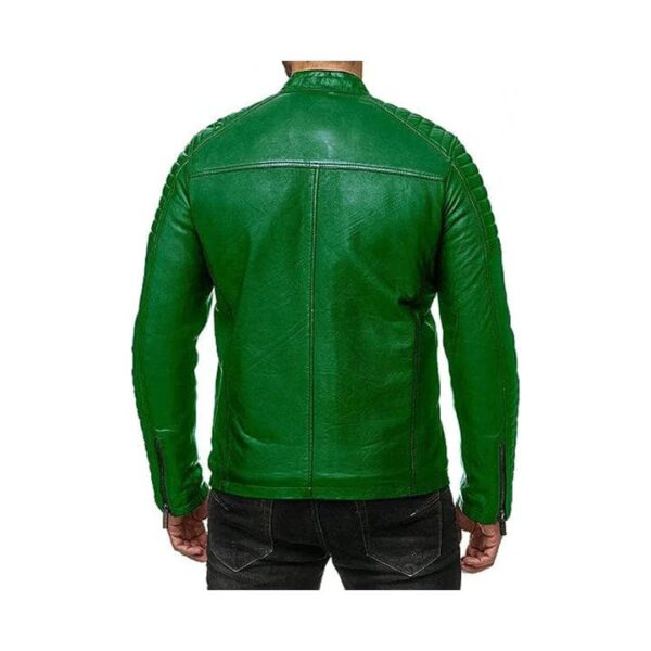 MEN'S VINTAGE MOTORCYCLE BIKER GENUINE LEATHER JACKET​ - Image 2
