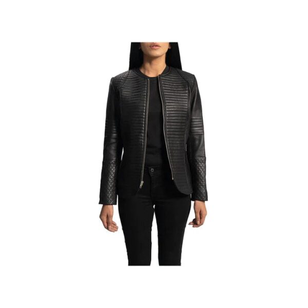 QUILTED BLACK LEATHER JACKET