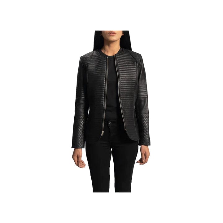 QUILTED BLACK LEATHER JACKET