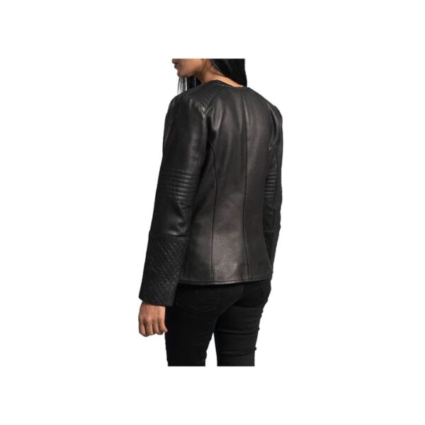 QUILTED BLACK LEATHER JACKET - Image 2