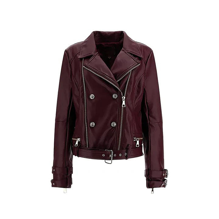 BURGUNDY WOMEN’S BIKER JACKET