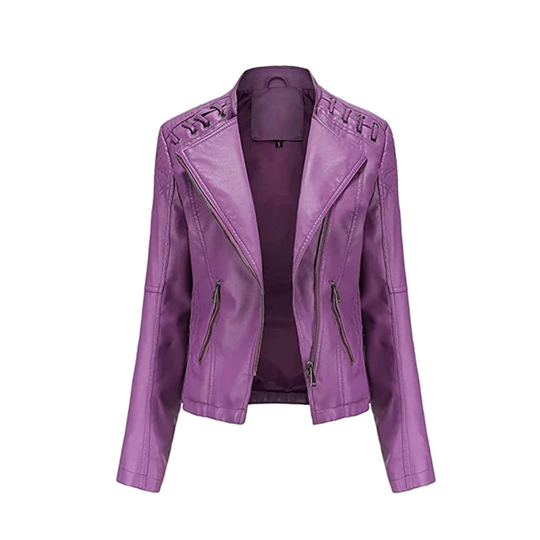Women’s Leather Jacket Zipper Autumn Motorcycle Jacket