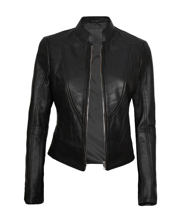 Top Notch Women’s Black Leather Biker Jacket