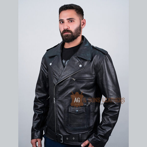 OBSIDIAN CLASSIC COWSKIN LEATHER JACKET