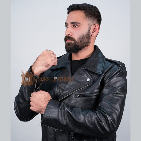 OBSIDIAN CLASSIC COWSKIN LEATHER JACKET - Image 7