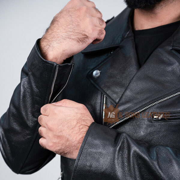 OBSIDIAN CLASSIC COWSKIN LEATHER JACKET - Image 8