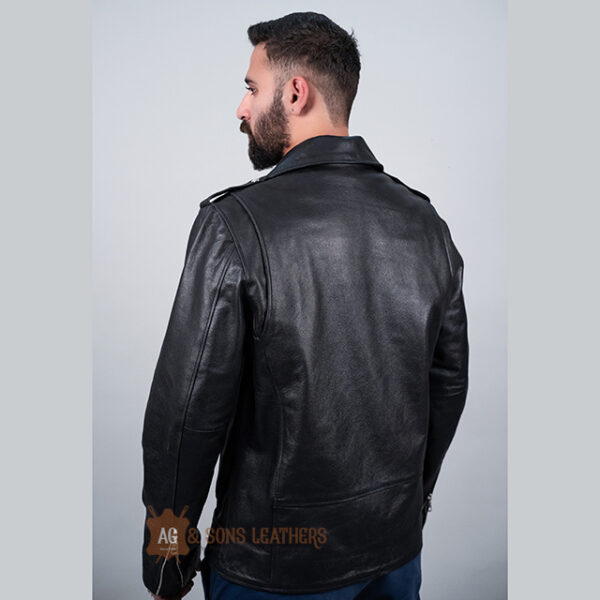 OBSIDIAN CLASSIC COWSKIN LEATHER JACKET - Image 3