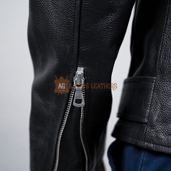 OBSIDIAN CLASSIC COWSKIN LEATHER JACKET - Image 9