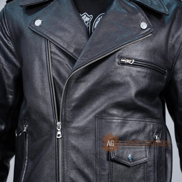 OBSIDIAN CLASSIC COWSKIN LEATHER JACKET - Image 10