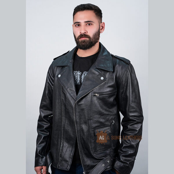 OBSIDIAN CLASSIC COWSKIN LEATHER JACKET - Image 4