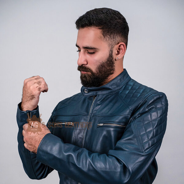 AZURE ASCENT LEATHER JACKET - Image 7