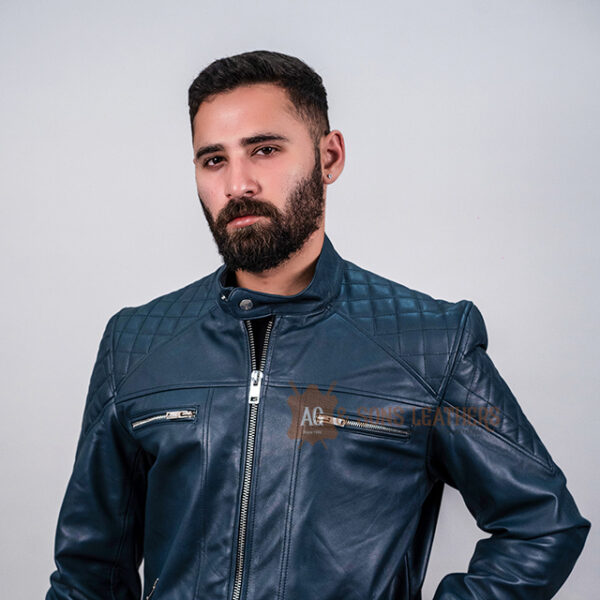AZURE ASCENT LEATHER JACKET - Image 8