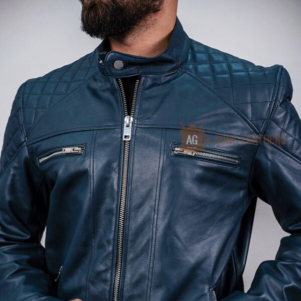 AZURE ASCENT LEATHER JACKET - Image 9