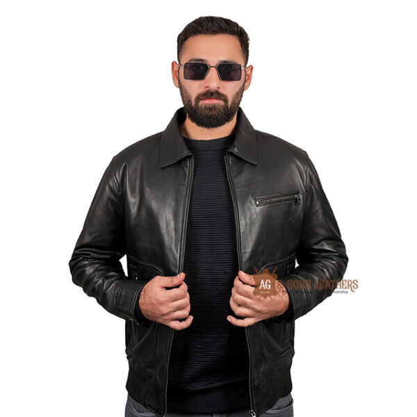MID NIGHT CLASSIC LEATHER JACKET - Image 2