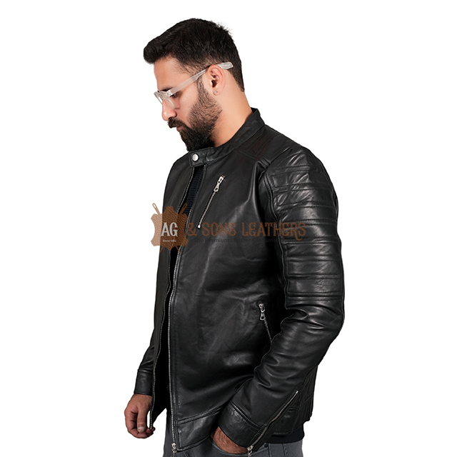MIDNIGHT ASCENT ZIPPER LEATHER JACKET - Image 4