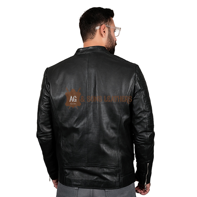 MIDNIGHT ASCENT ZIPPER LEATHER JACKET - Image 6