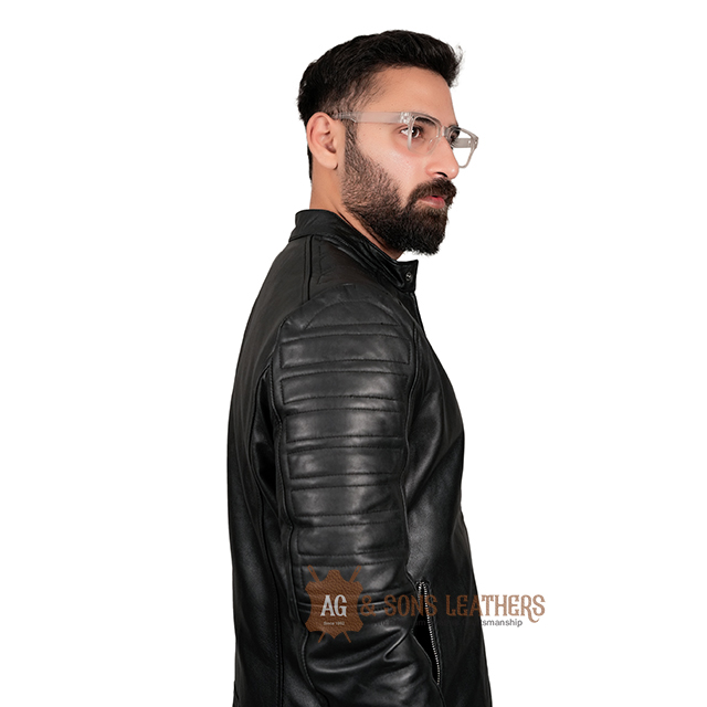MIDNIGHT ASCENT ZIPPER LEATHER JACKET - Image 7