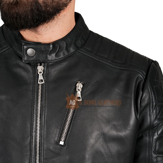 MIDNIGHT ASCENT ZIPPER LEATHER JACKET - Image 9