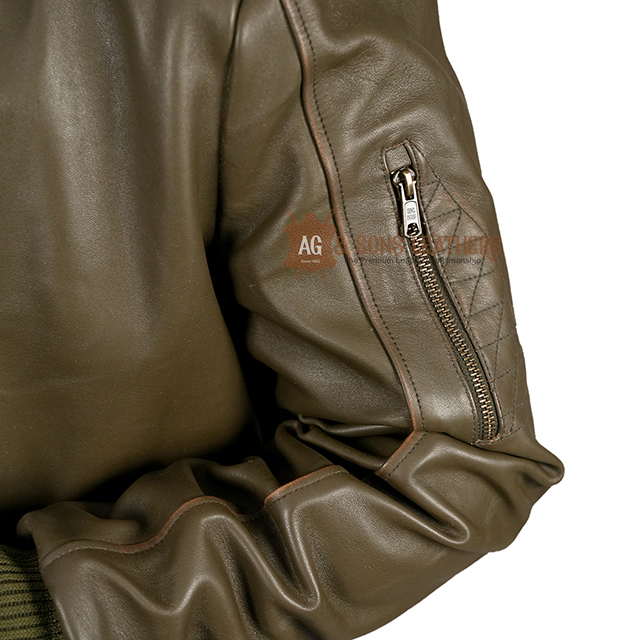 CLASSIC CHIC BOMBER LEATHER JACKET - Image 4