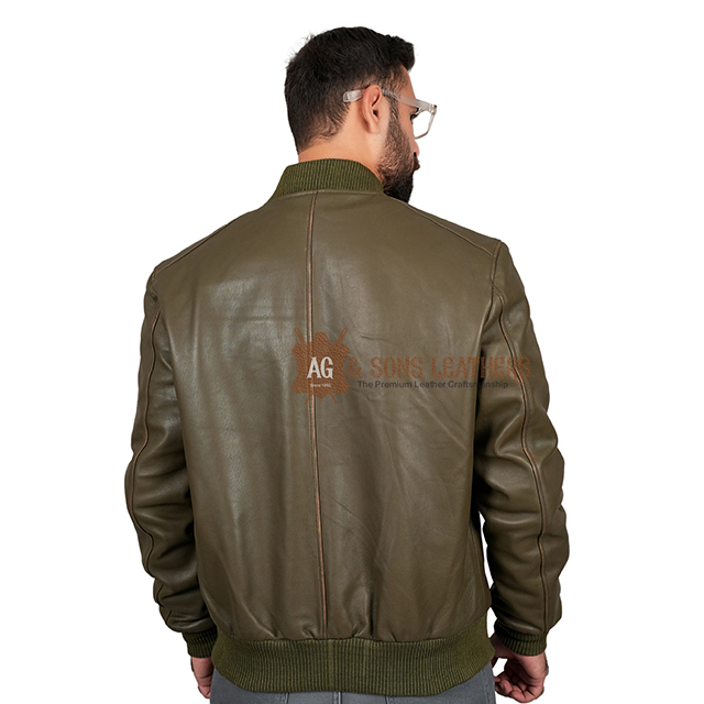 CLASSIC CHIC BOMBER LEATHER JACKET - Image 5