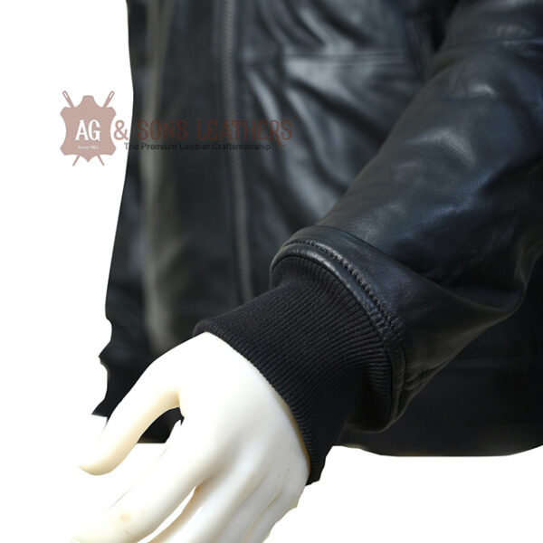 CAFÉ RACER BOMBER LEATHER JACKET - Image 4