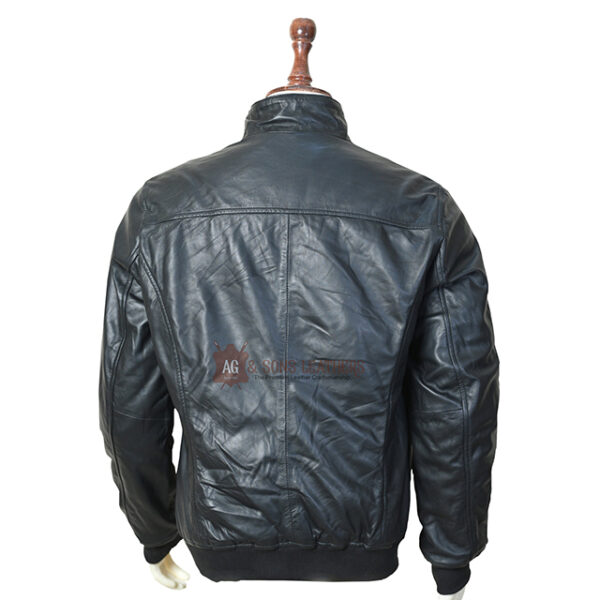 CAFÉ RACER BOMBER LEATHER JACKET - Image 6